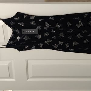 Motel midi body con butterfly glitter dress